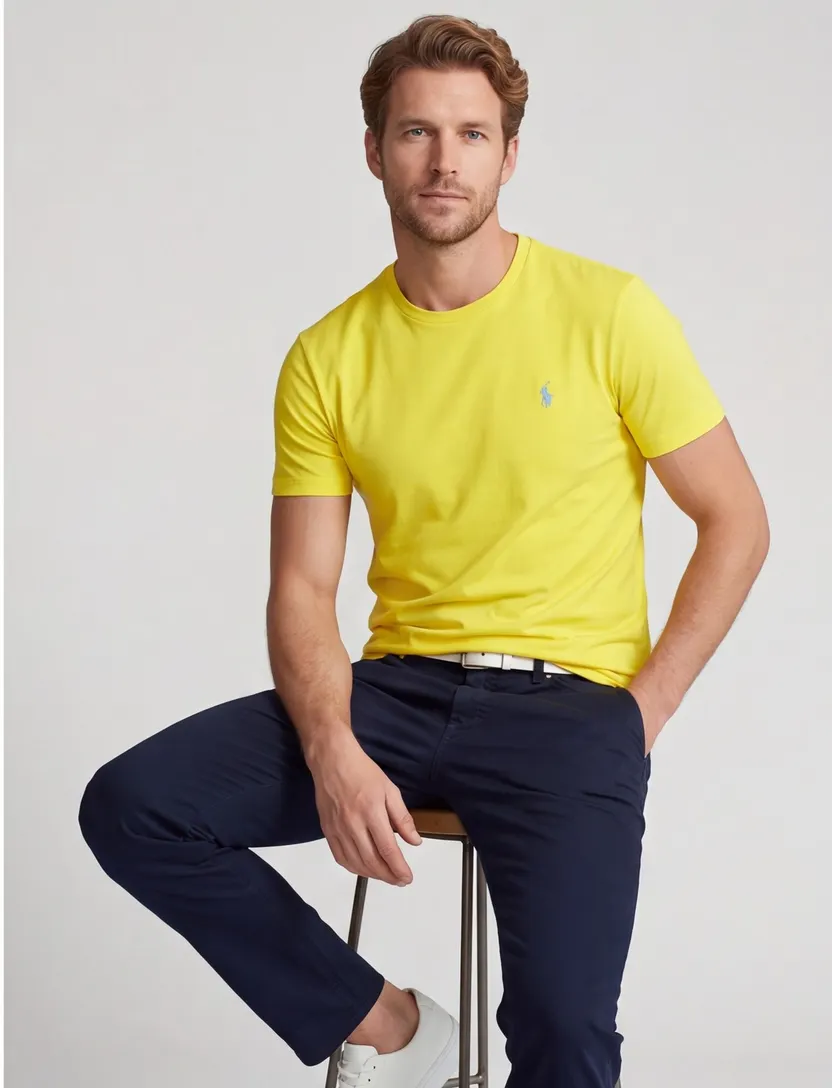 Geel Polo Ralph Lauren Custom Slim Fit t-shirt