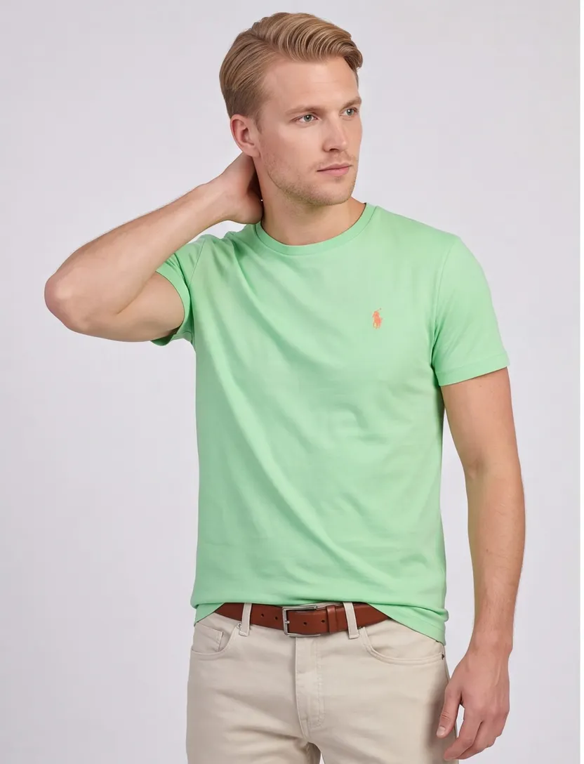 Groen t-shirt Polo Ralph Lauren Custom Slim Fit