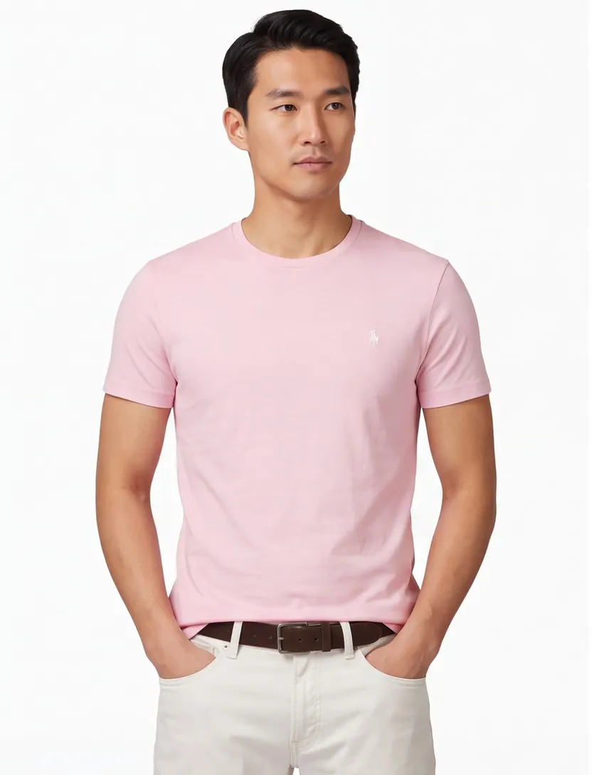 Custom Slim Fit roze Polo Ralph Lauren t-shirt