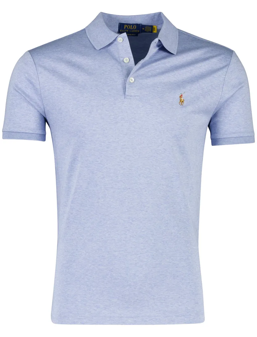 Polo lichtblauw gemeleerd Polo ralph lauren normale fit