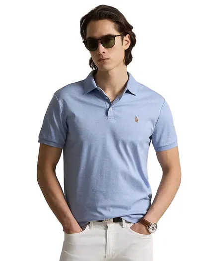 Polo Ralph Lauren Custom slim fit polo lichtblauw Polo ralph lauren
