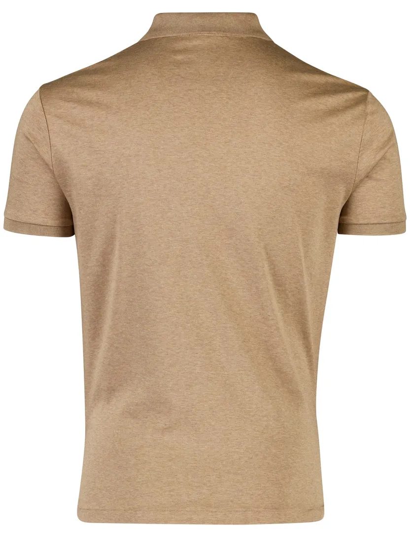 Polo bruin gemeleerd custom slim fit polo ralph lauren