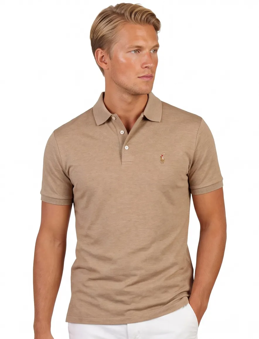 Polo ralph lauren polo bruin custom slim fit