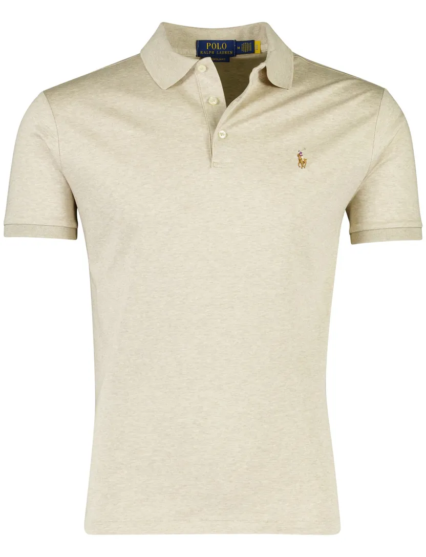 Polo beige 3 knoops custom slim fit polo ralph lauren