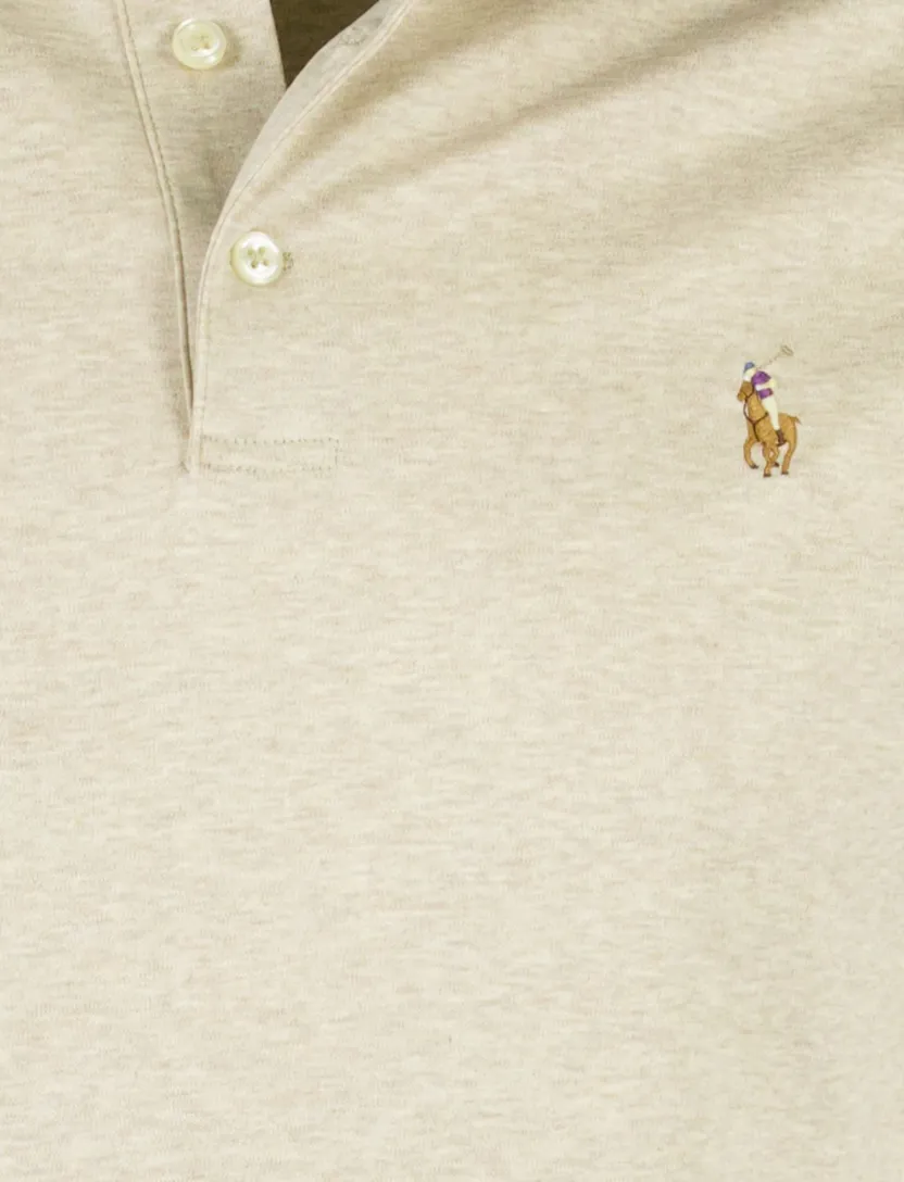 Polo beige 3 knoops custom slim fit polo ralph lauren