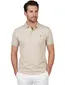 Beige gemeleerd poloshirt polo ralph lauren