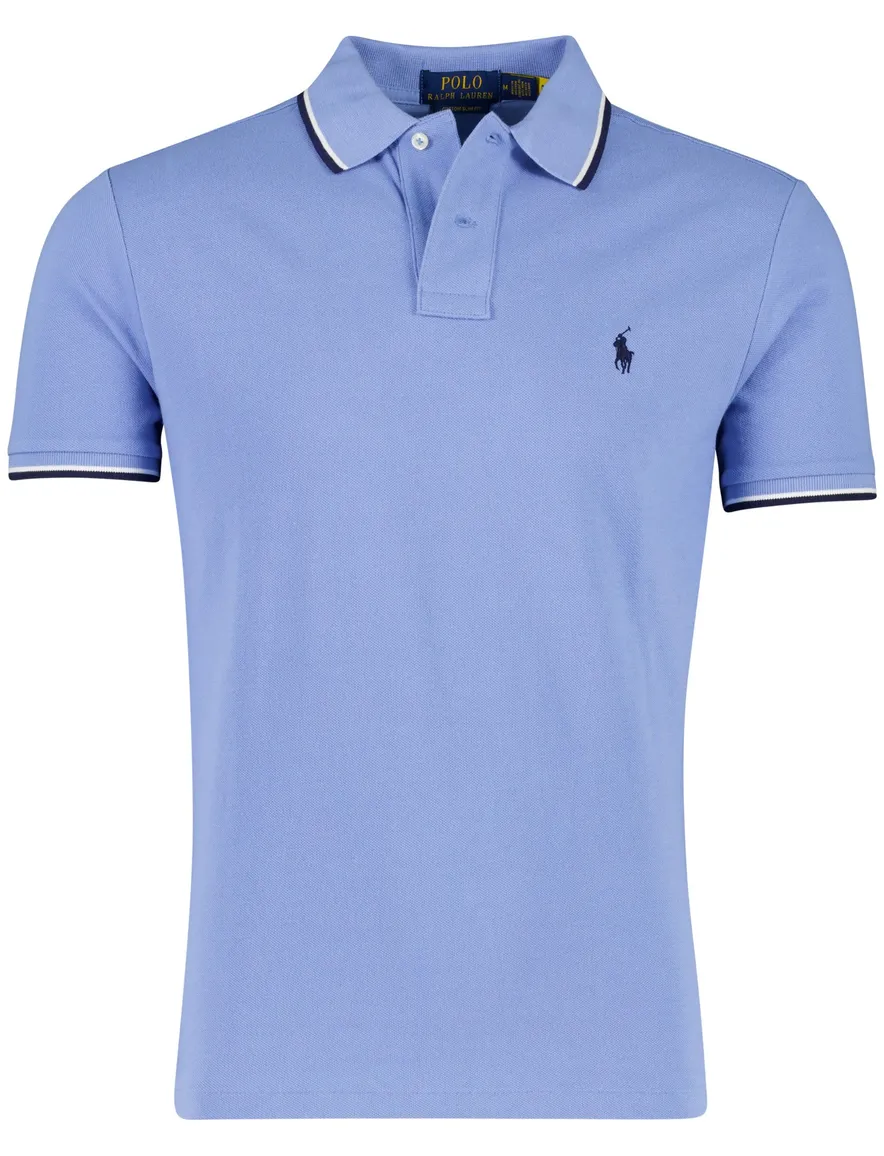 Lichtblauwe polo custom slim fit Polo ralph lauren