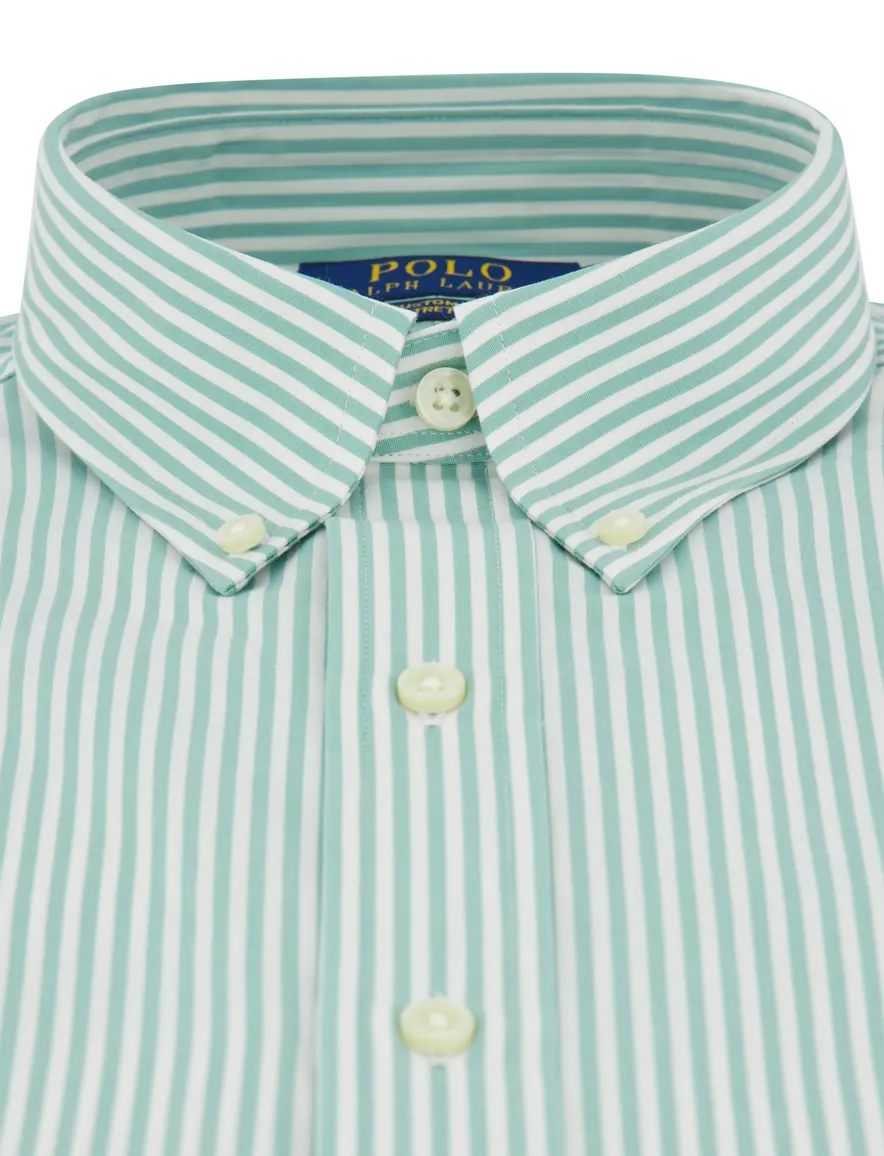 Polo Ralph Lauren Custom Fit overhemd groen stretch