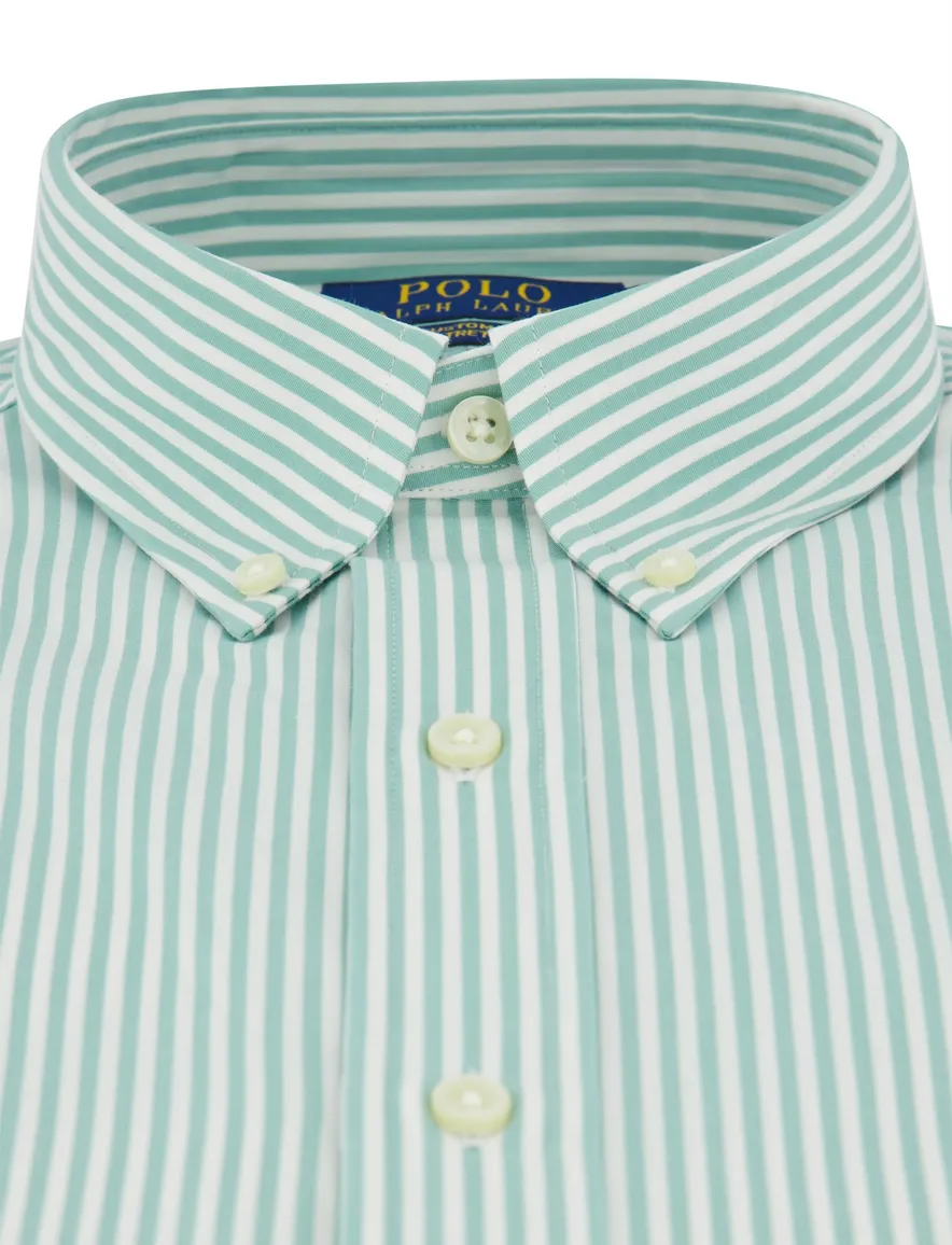 Polo Ralph Lauren Custom Fit overhemd turquoise met wit gestreept