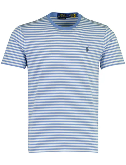 Polo Ralph Lauren Lichtblauw wit gestreept T-shirt Polo Ralph Lauren Custom Slim Fit