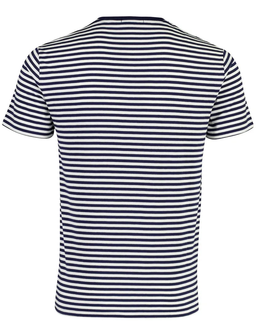 T-shirt Polo Ralph Lauren donkerblauw strepen Custom Slim Fit