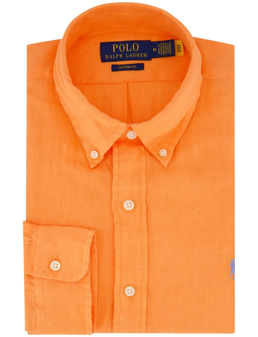 Overhemd oranje Polo Ralph Lauren button down boord normale fit