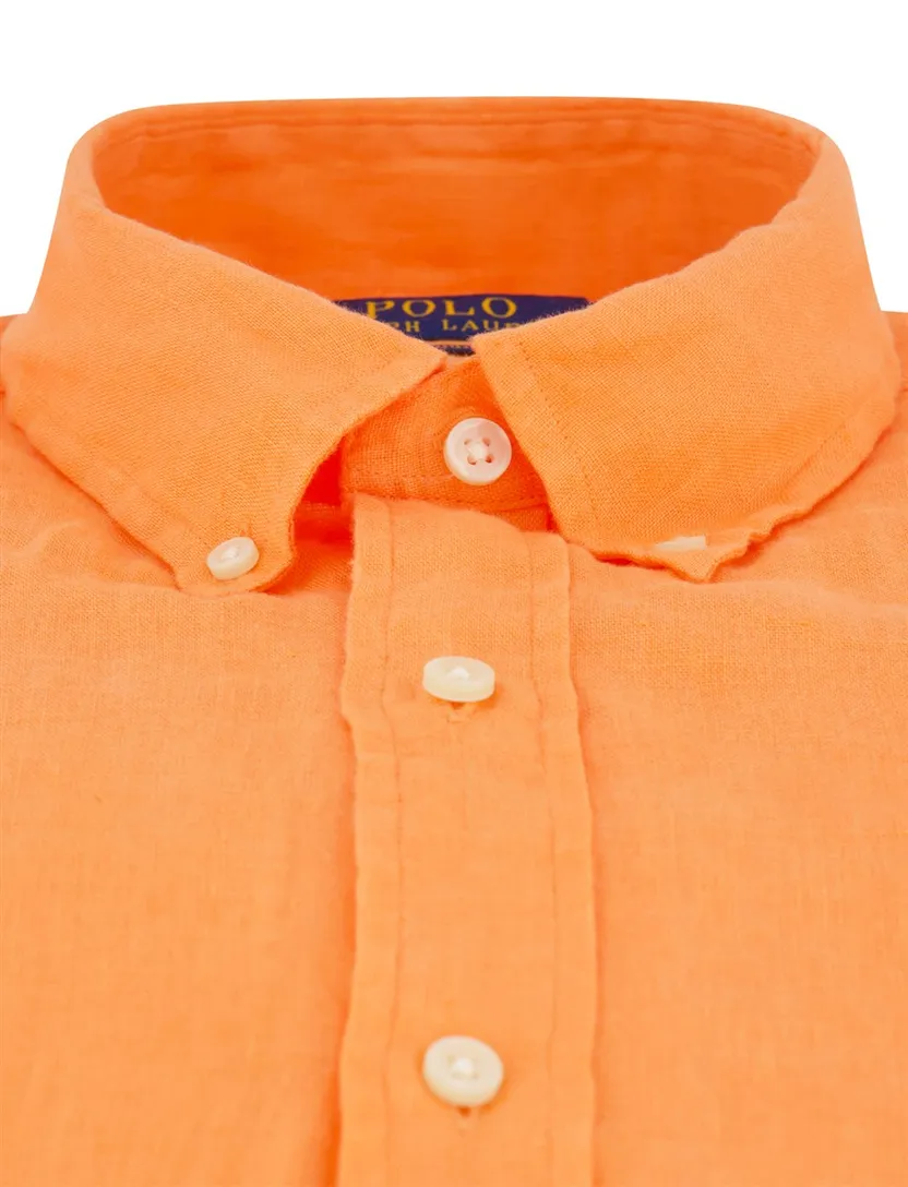 Overhemd oranje Polo Ralph Lauren button down boord normale fit