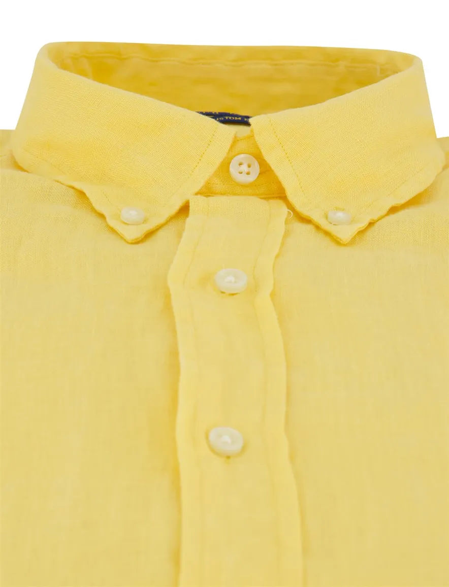 Polo Ralph Lauren overhemd geel linnen button down boord