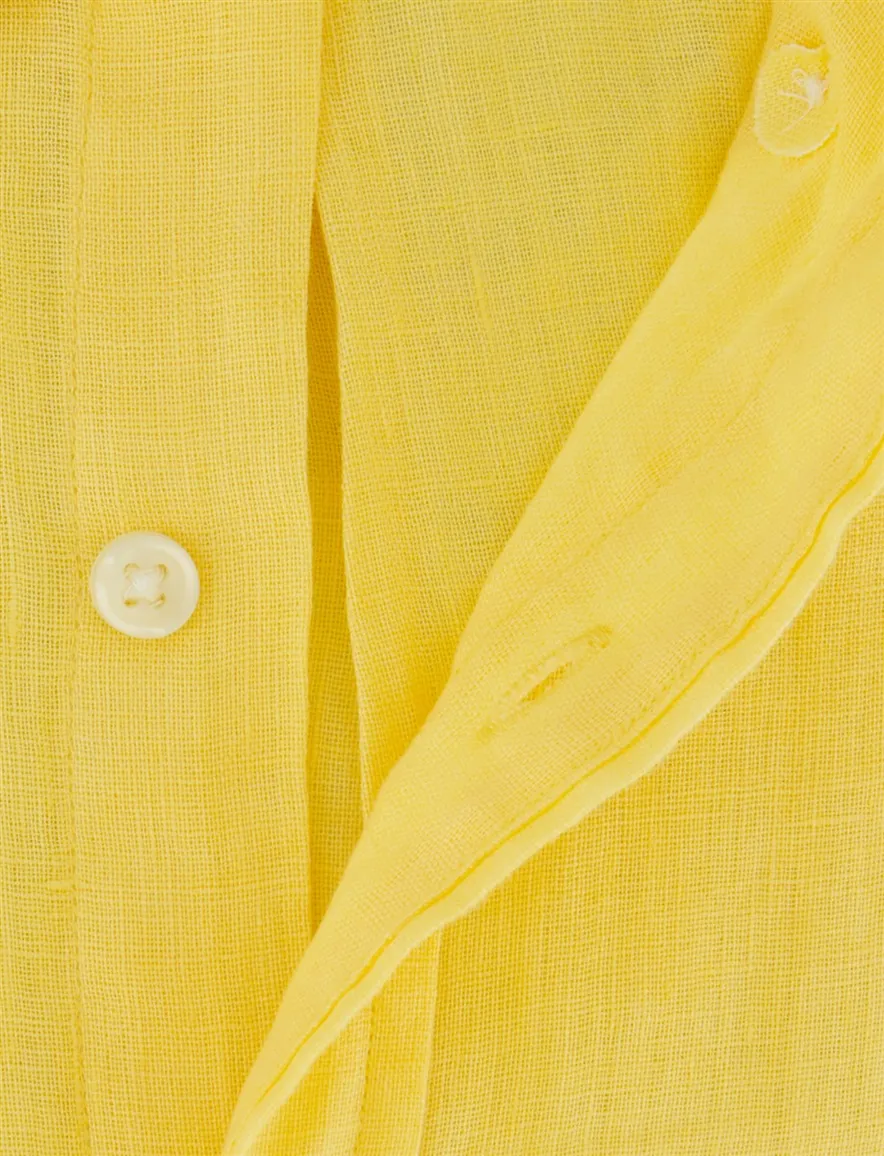 Polo Ralph Lauren overhemd geel linnen button down boord