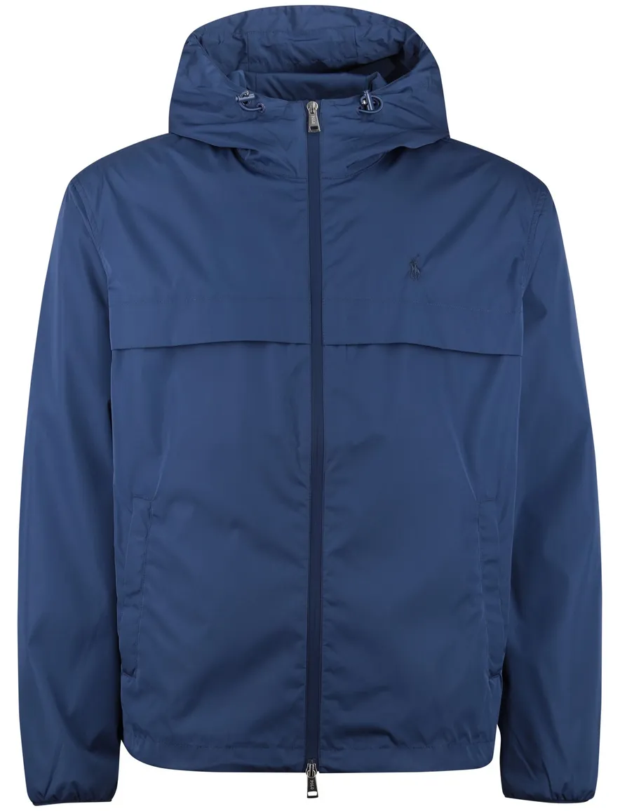 Blauwe zomerjas Polo Ralph Lauren met capuchon