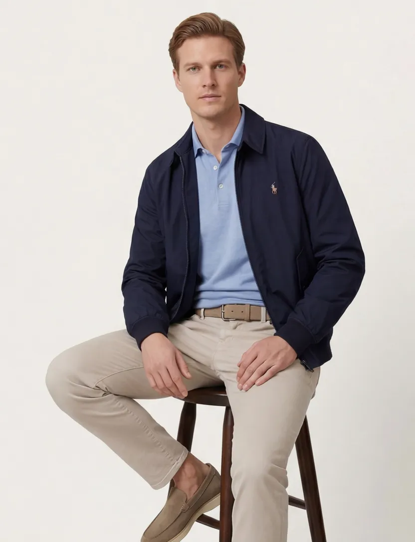 zomerjas Polo Ralph Lauren donkerblauw waterafstotend bomberjack