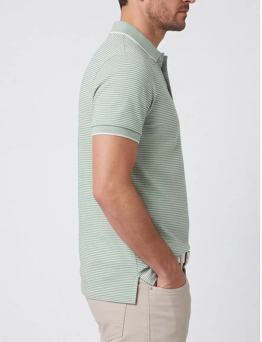 Gestreepte polo groen Polo ralph lauren custom slim fit