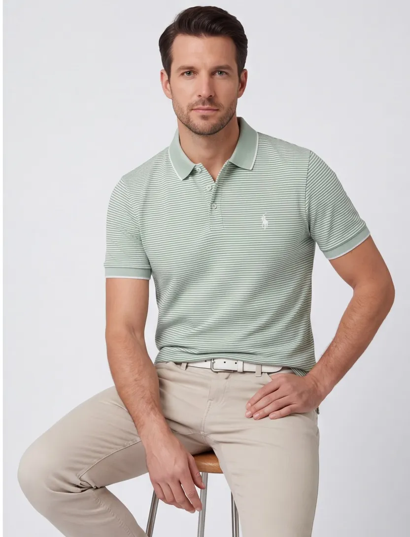 Poloshirt groene strepen Ralph lauren normale fit