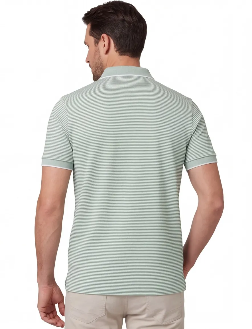 Gestreepte polo groen Polo ralph lauren custom slim fit