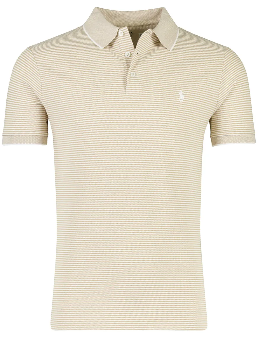 Gestreepte polo beige met 3 knopen Polo ralph lauren