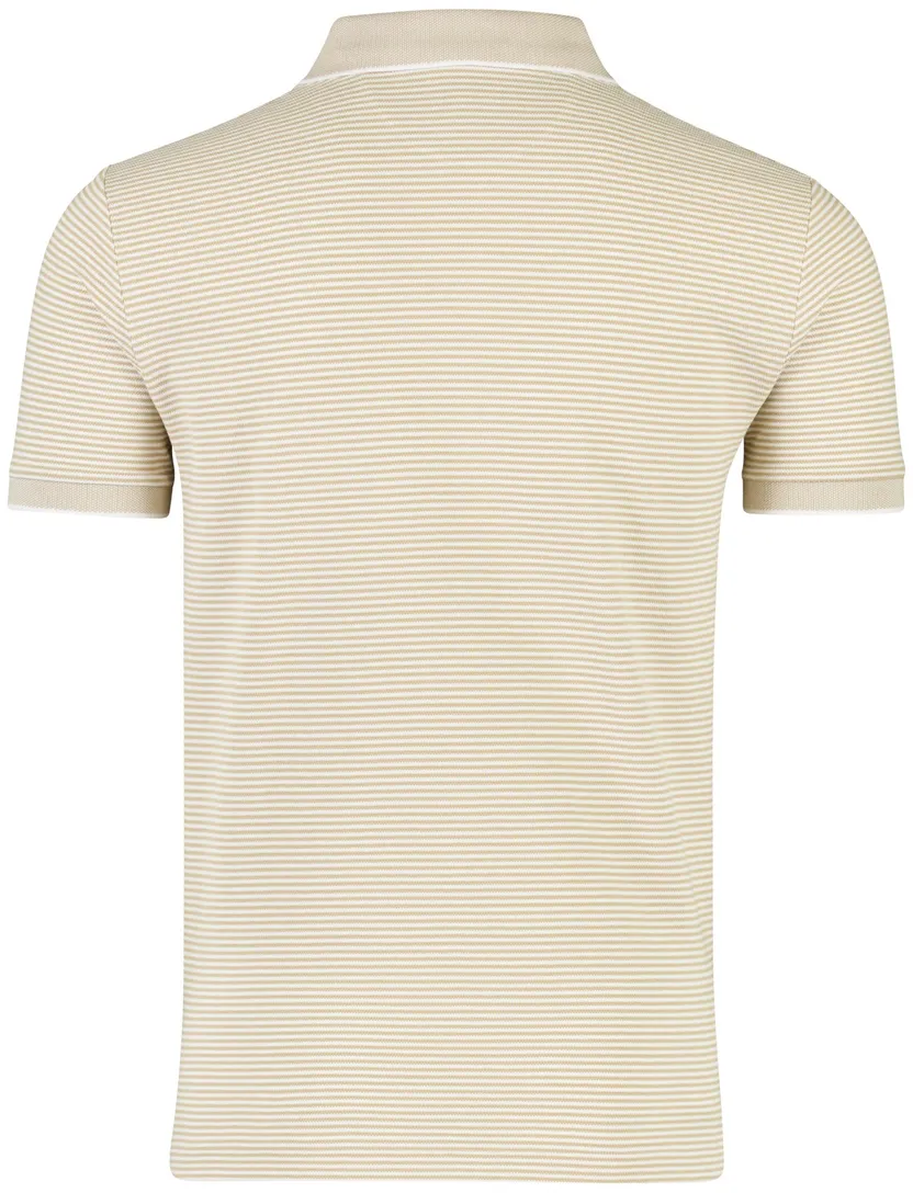 Poloshirt custom slim fit beige streepjes Polo ralph lauren