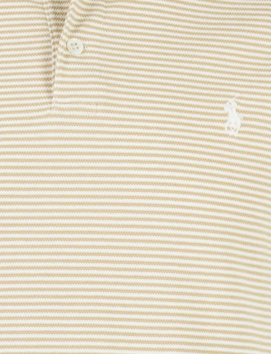Gestreepte polo beige met 3 knopen Polo ralph lauren