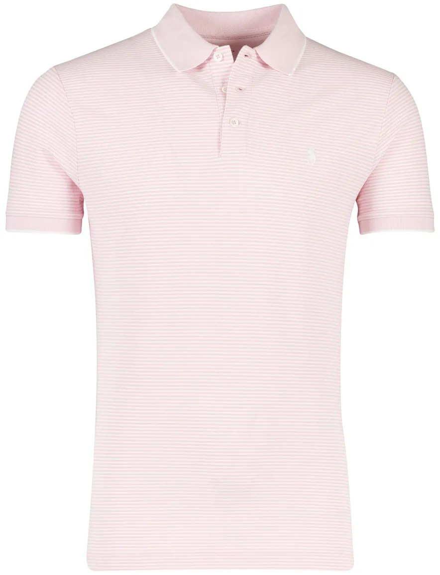 Polo ralph lauren poloshirt roze streepjes 3-knoops
