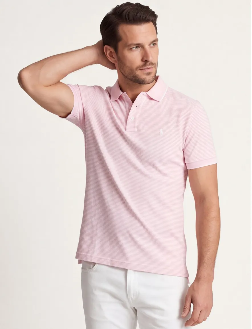 Roze gestreept poloshirt Polo ralph lauren