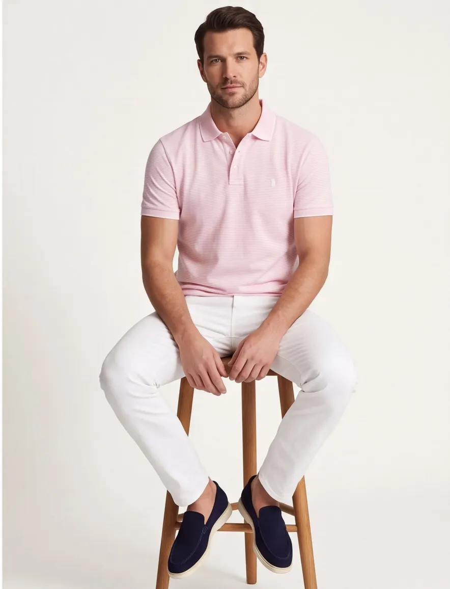 Roze gestreept poloshirt Polo ralph lauren