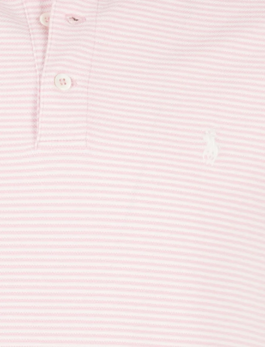Polo ralph lauren poloshirt roze streepjes 3-knoops
