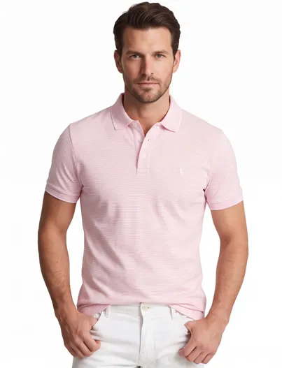 Polo Ralph Lauren Polo roze streepjes custom slim fit Polo ralph lauren