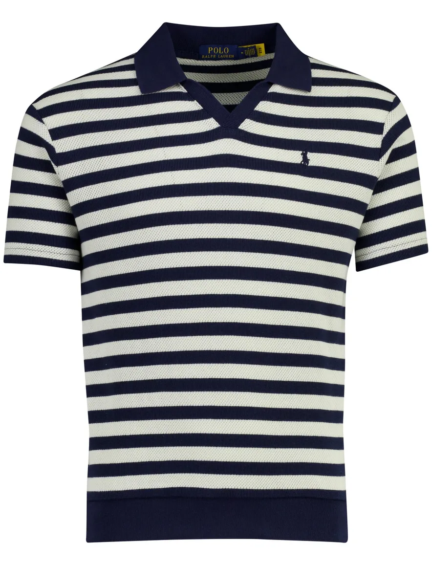 Polo Ralph Lauren poloshirt navy gebreid gestreept