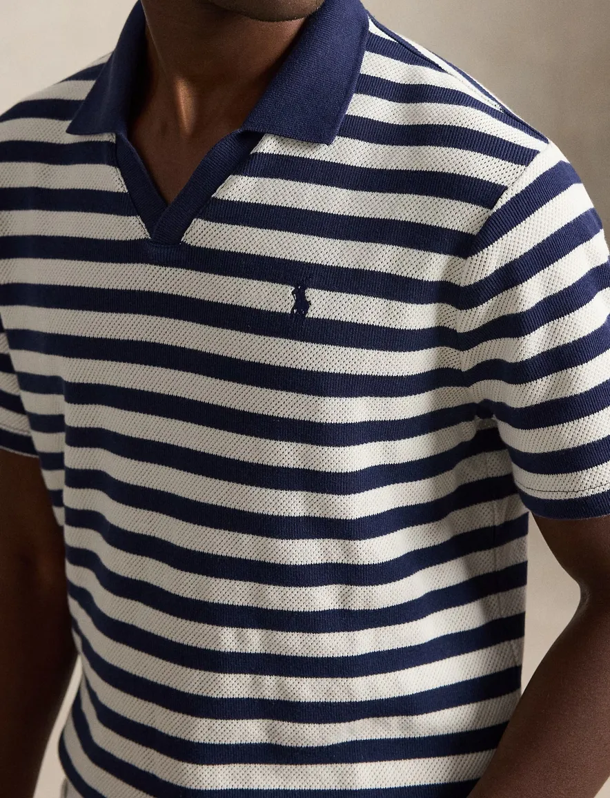 Polo Ralph Lauren poloshirt navy gebreid gestreept