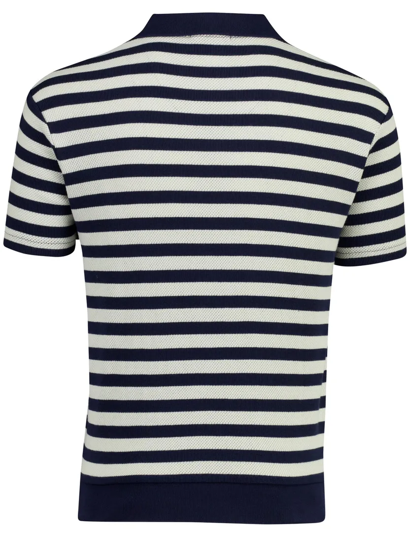 Korte mouw poloshirt Polo Ralph Lauren gebreid v-hals gestreept