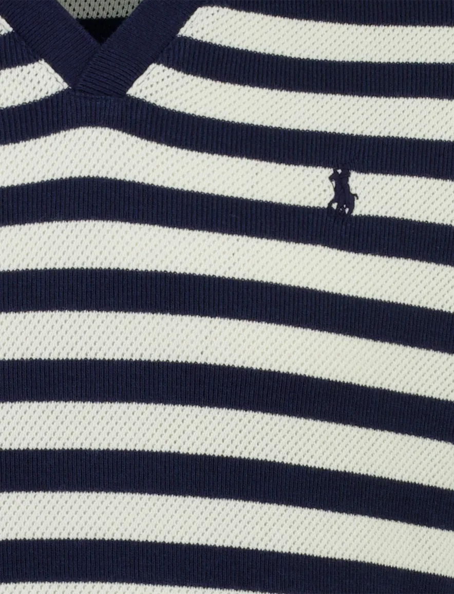 Polo Ralph Lauren poloshirt navy gebreid gestreept