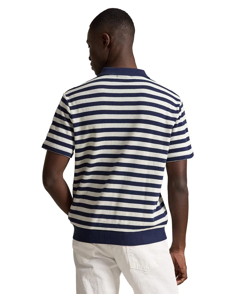 Polo Ralph Lauren poloshirt navy gebreid gestreept