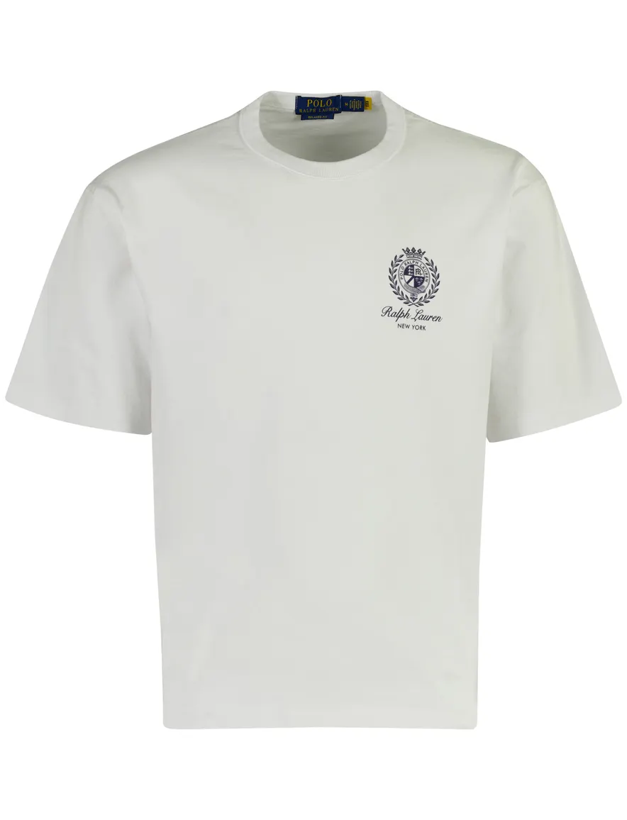 T-shirt Polo Ralph Lauren wit donkerblauw backprint Relaxed Fit