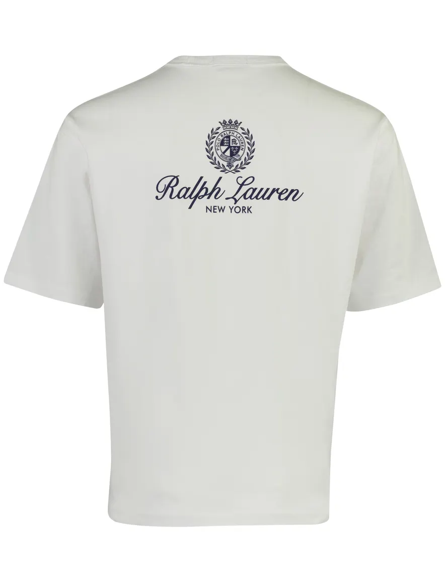T-shirt Polo Ralph Lauren wit donkerblauw backprint Relaxed Fit