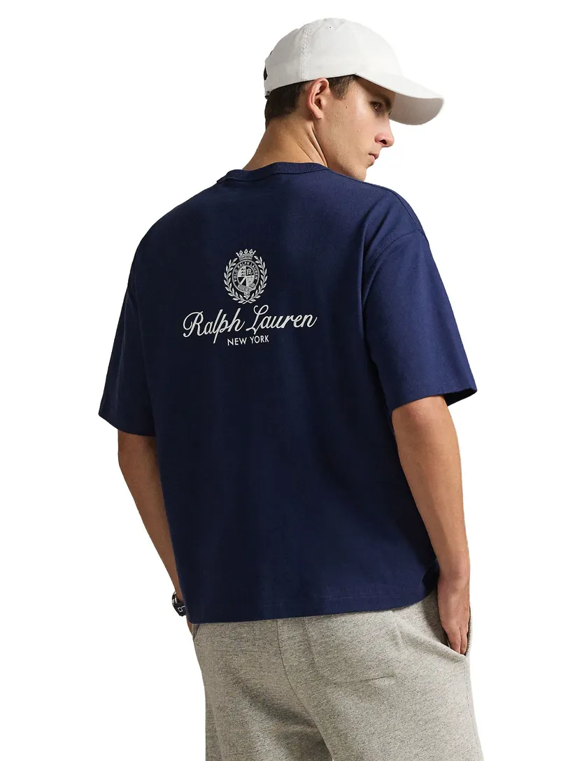 Donkerblauw T-shirt Polo Ralph Lauren Relaxed Fit backprint logo