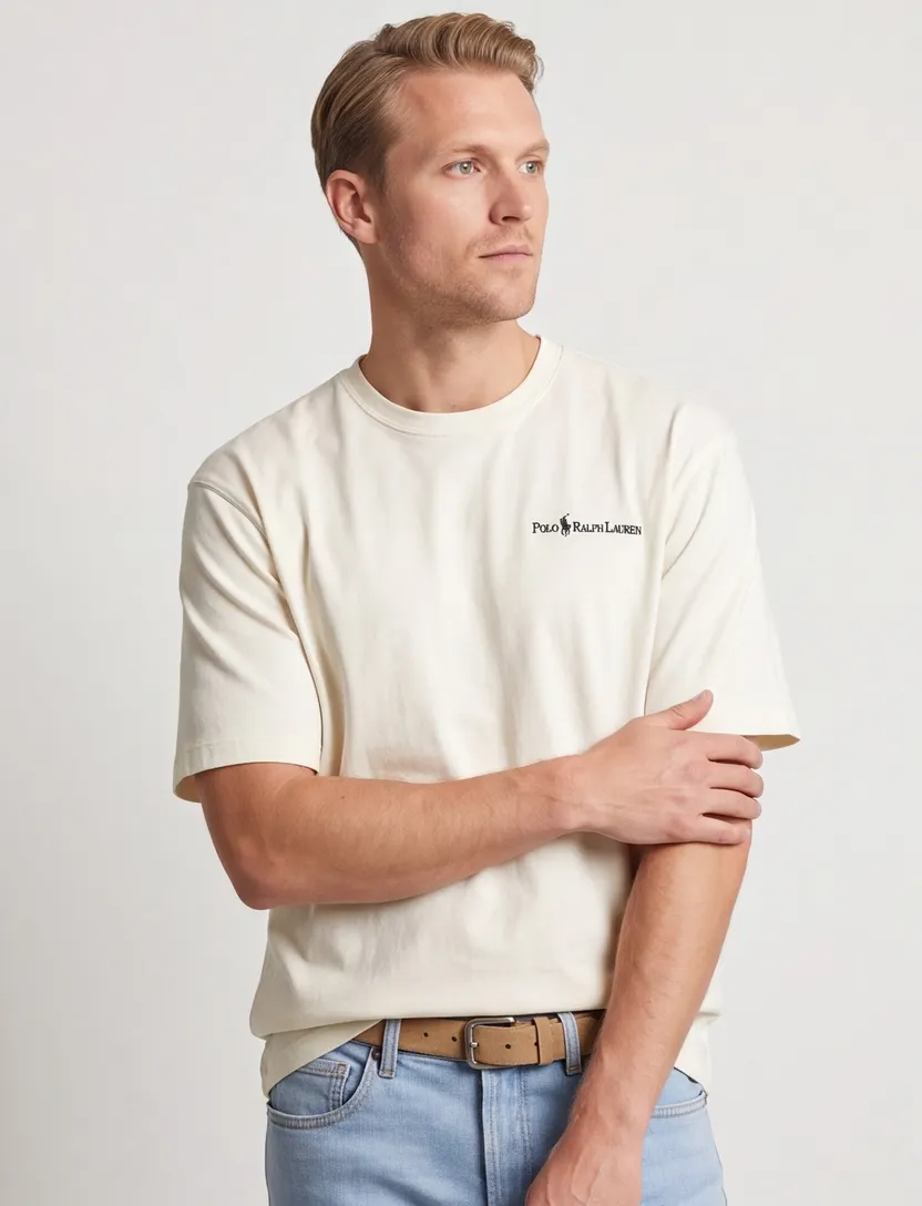 Creme T-shirt Polo Ralph Lauren Relaxed Fit logo