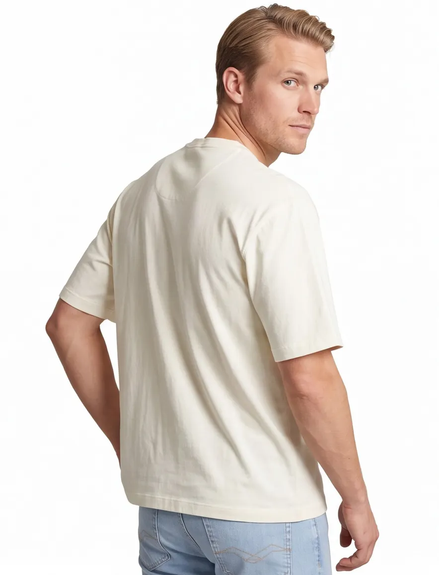 T-shirt Polo Ralph Lauren creme logo borst Relaxed Fit