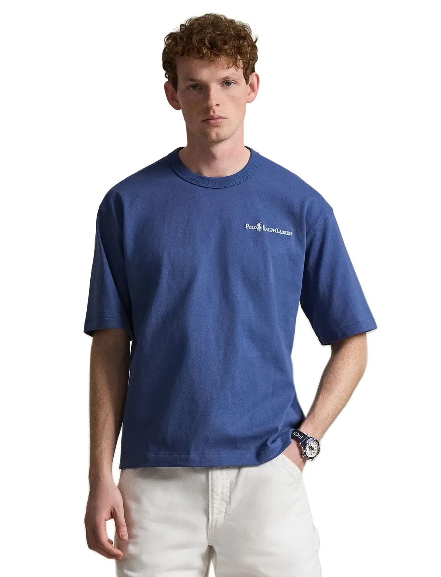T-shirt Polo Ralph Lauren blauw logo borst Relaxed Fit