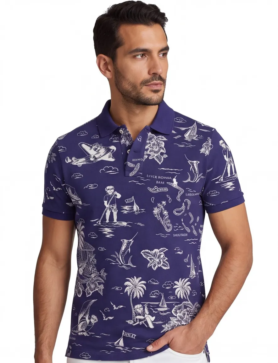 Polo Ralph Lauren poloshirt donkerblauw print