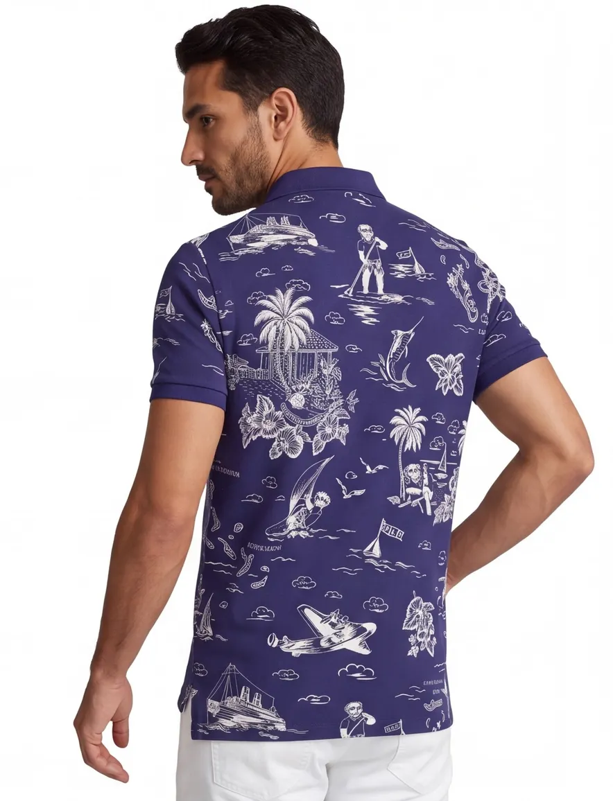 Polo Ralph Lauren poloshirt donkerblauw print