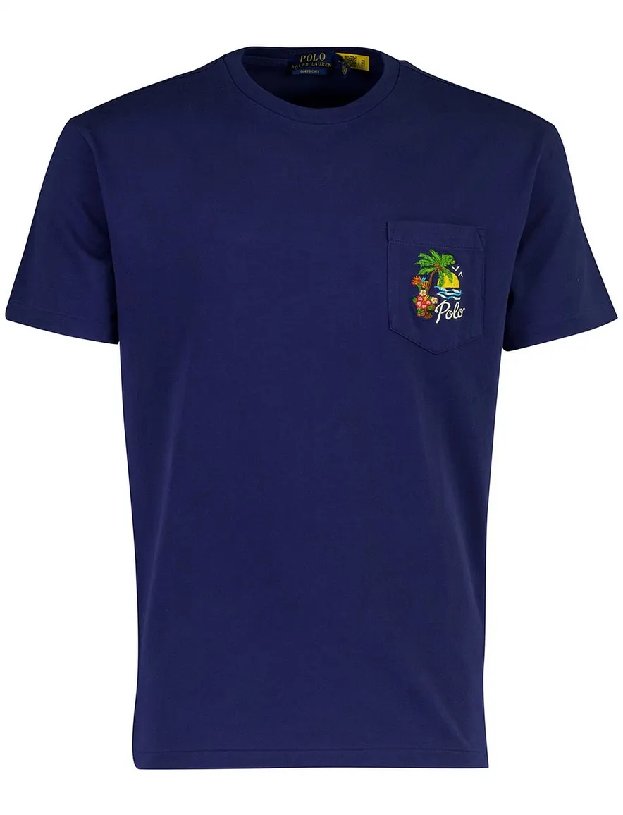 Donkerblauw t-shirt Polo Ralph Lauren backprint korte mouw