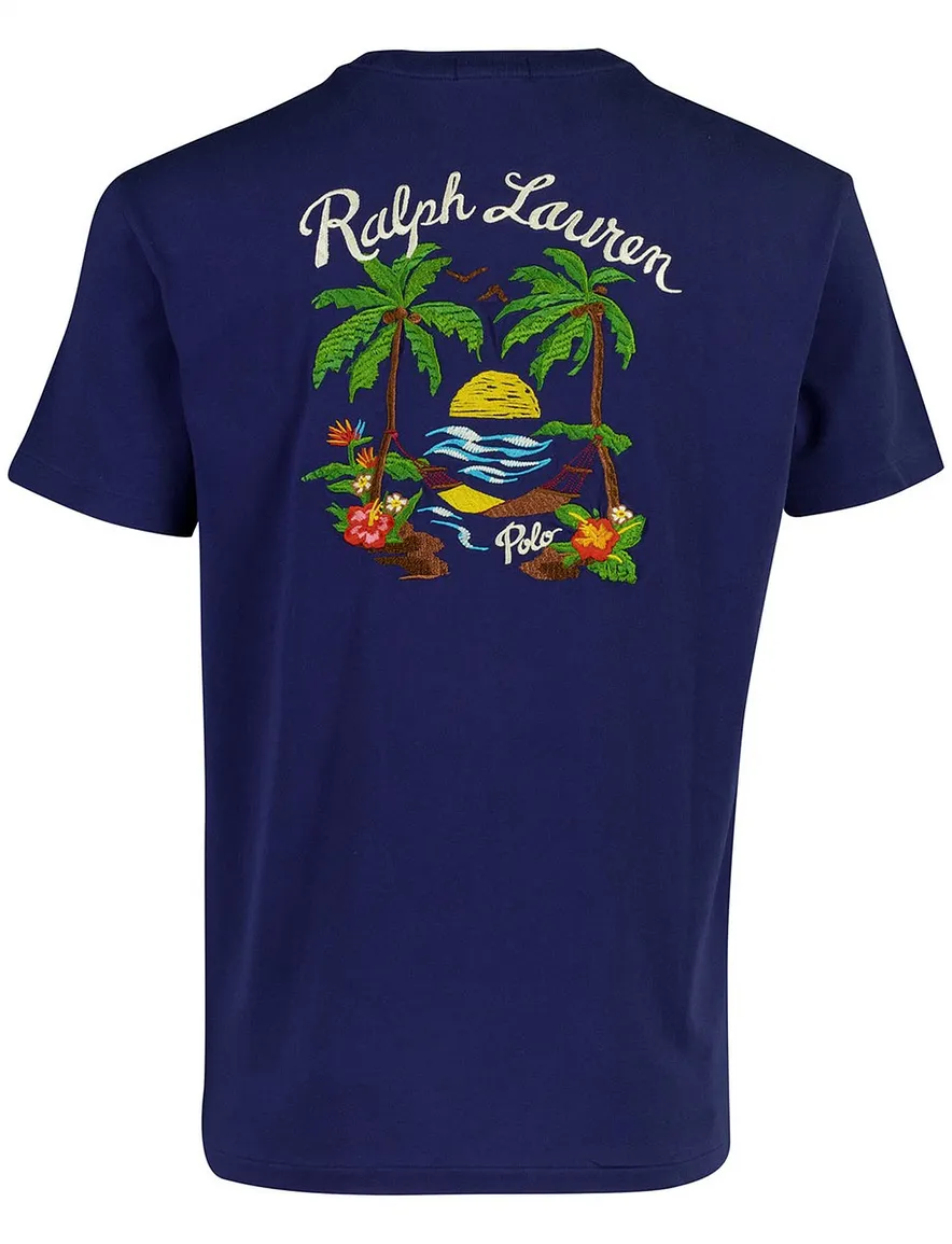 Polo Ralph Lauren T-shirt donkerblauw met backprint