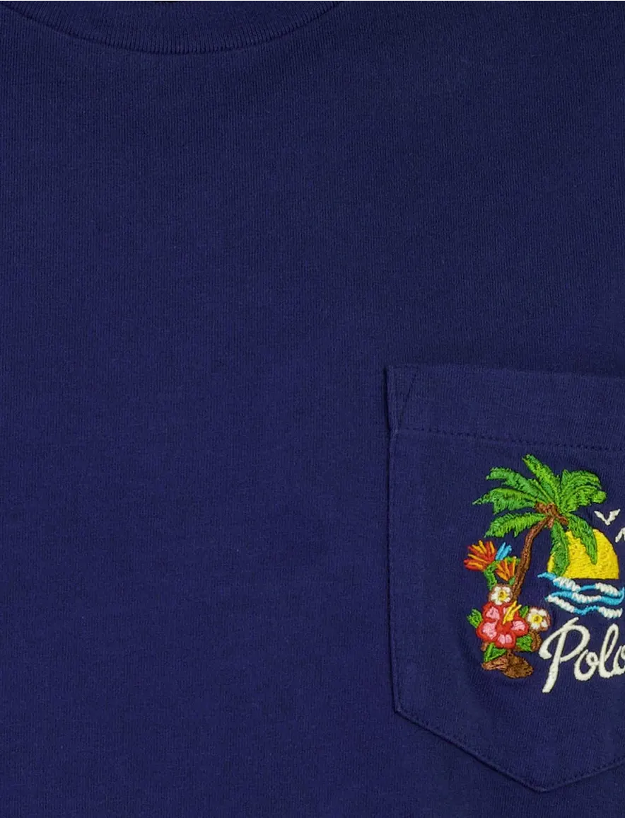 Donkerblauw t-shirt Polo Ralph Lauren backprint korte mouw