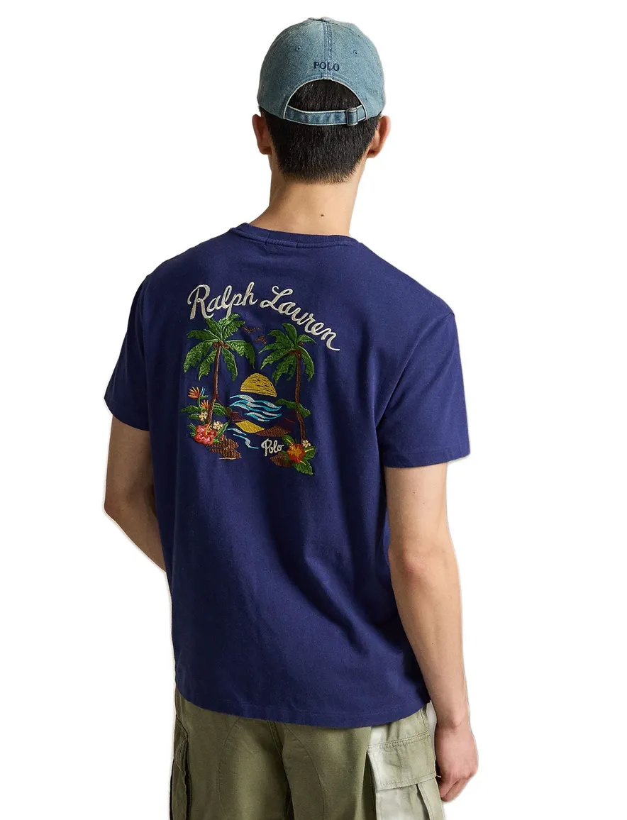 Donkerblauw t-shirt Polo Ralph Lauren backprint korte mouw