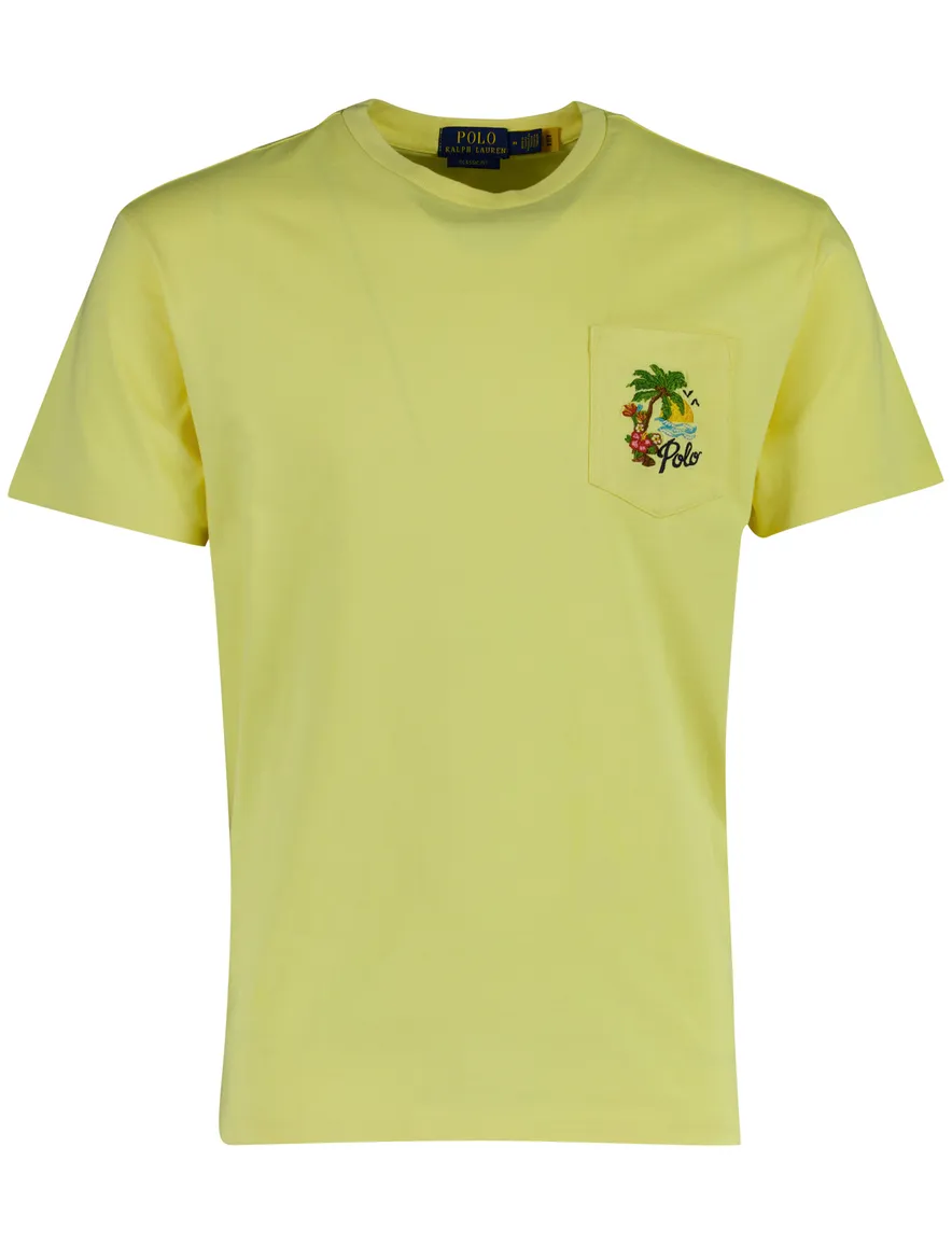 Geel t-shirt Polo Ralph Lauren Classic fit met backprint